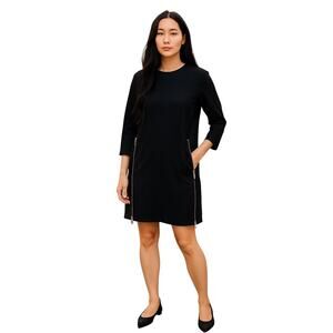 COS Women’s Black Double Zipper Mini Shift Dress size 6